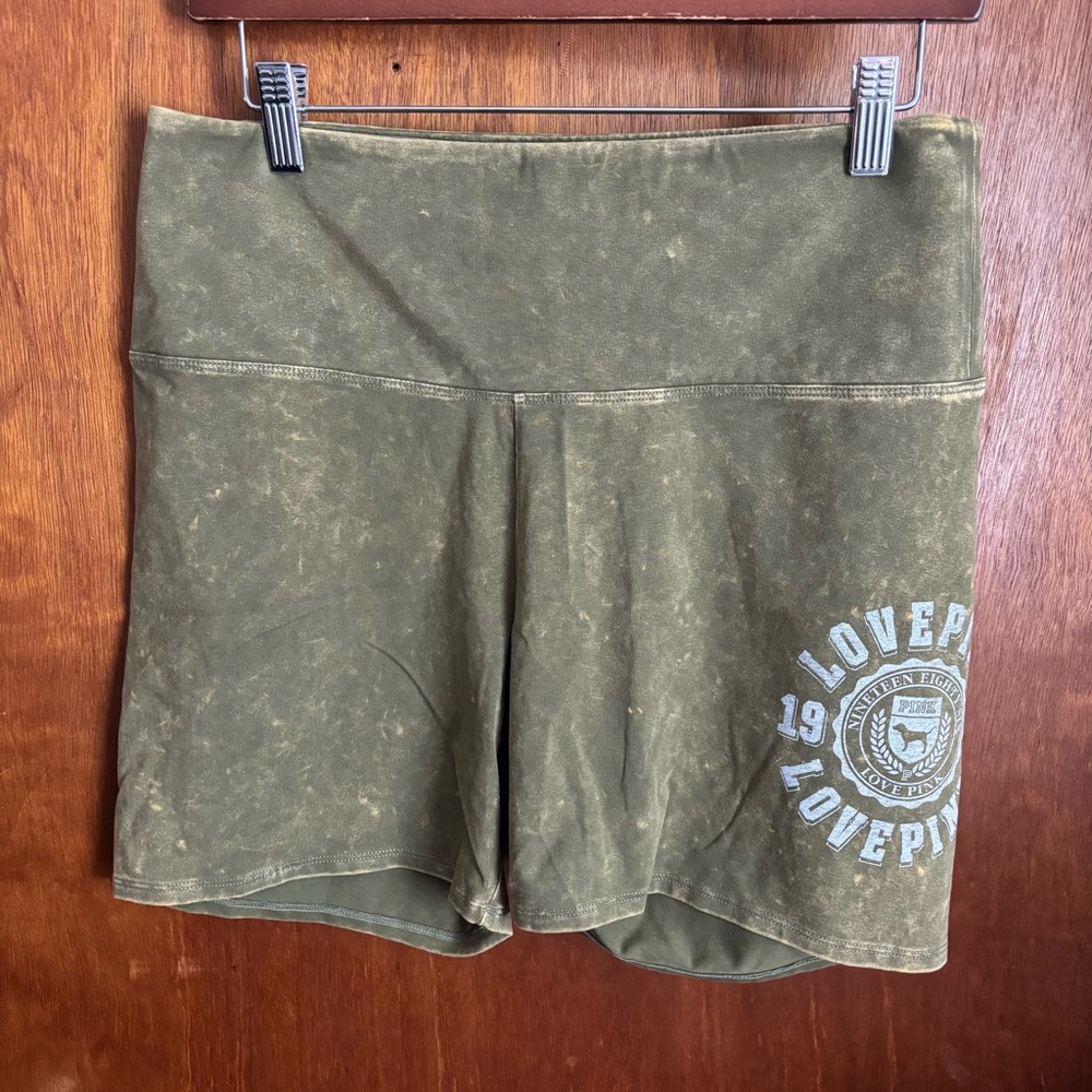 PINK Victoria's Secret Olive Athletic Shorts NWT